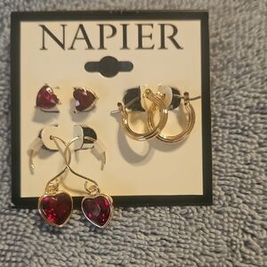 Napier Gold and Deep Red Earring Collection